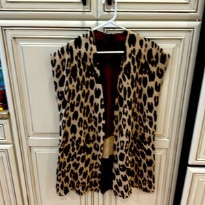 Chicos size 2 leopard sweater long vest.